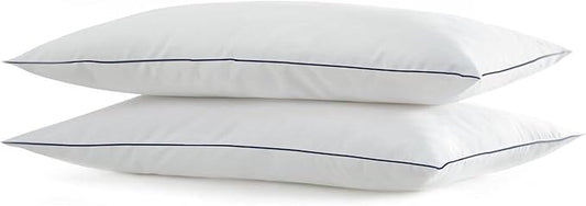SILUI Extra Flat Soft Thin Pillows King Size Set of 2 Pack Bed Pillow with Down Alternative Fill for Side Back Stomach Sleepers, 20x36 Inches, White