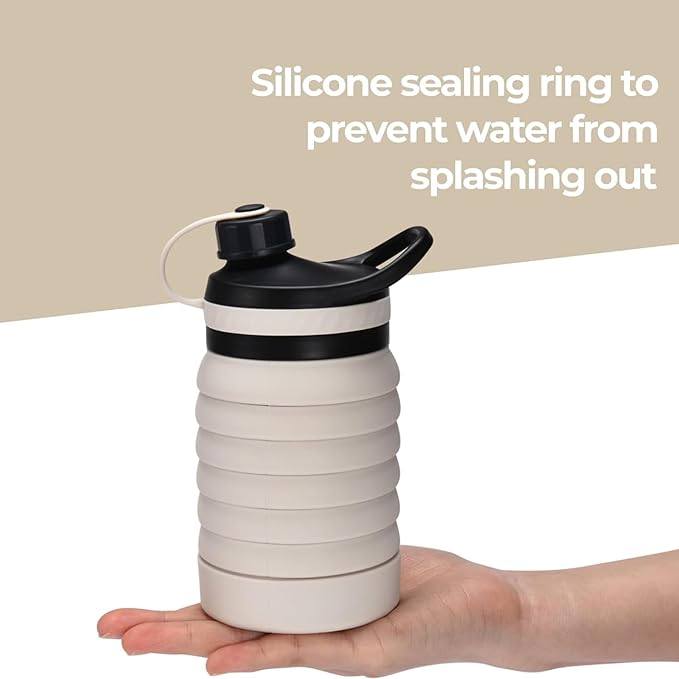 Hydrate Bottles Collapsible Water Bottle,Silicone Foldable Water Bottle,BPA Free, Portable, and Lightweight Design,Perfect for Indoor, Outdoor, Travel, Office, and Home, Leak-Proof, and Safe