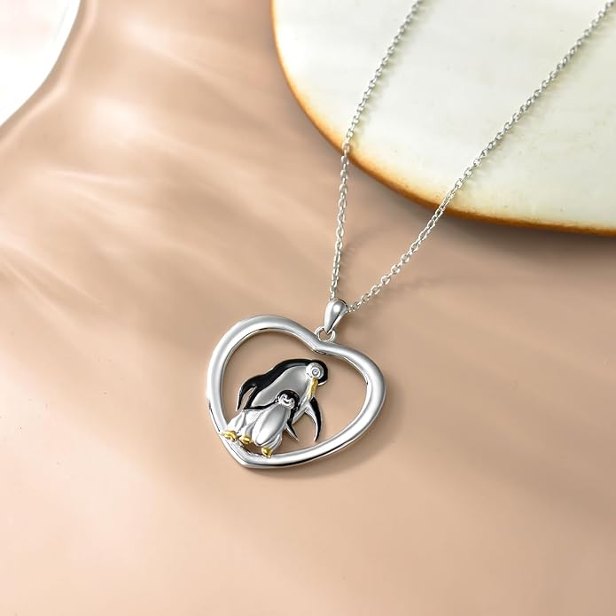 925 Sterling Silver Lab Grown Diamond Animal Necklace Cat/Bear/Bee/Dolphin/Dragonfly/Horse/Hummingbird/Koala/Parrot/Penguin/Pigeon/Sea Turtle/Starfish Lab Grown Diamond Necklace Gift for Women