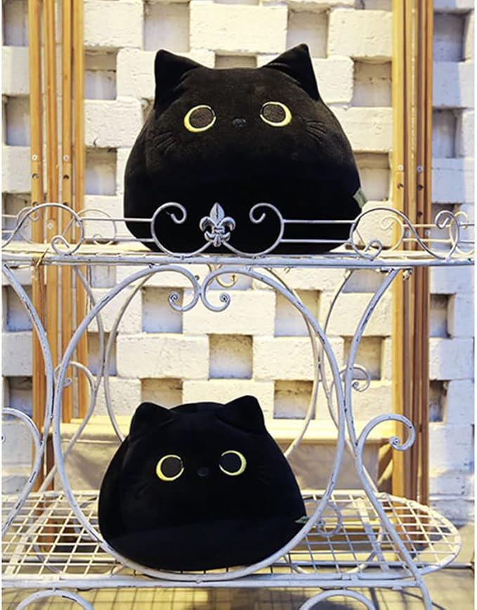 Black Cat Stuffed Animal Plush Toy Creative Cat Shape Soft Pillow Toys Gifts Cute Dolls for Girlfriend Kids Baby Girls, 55cm/21.7in