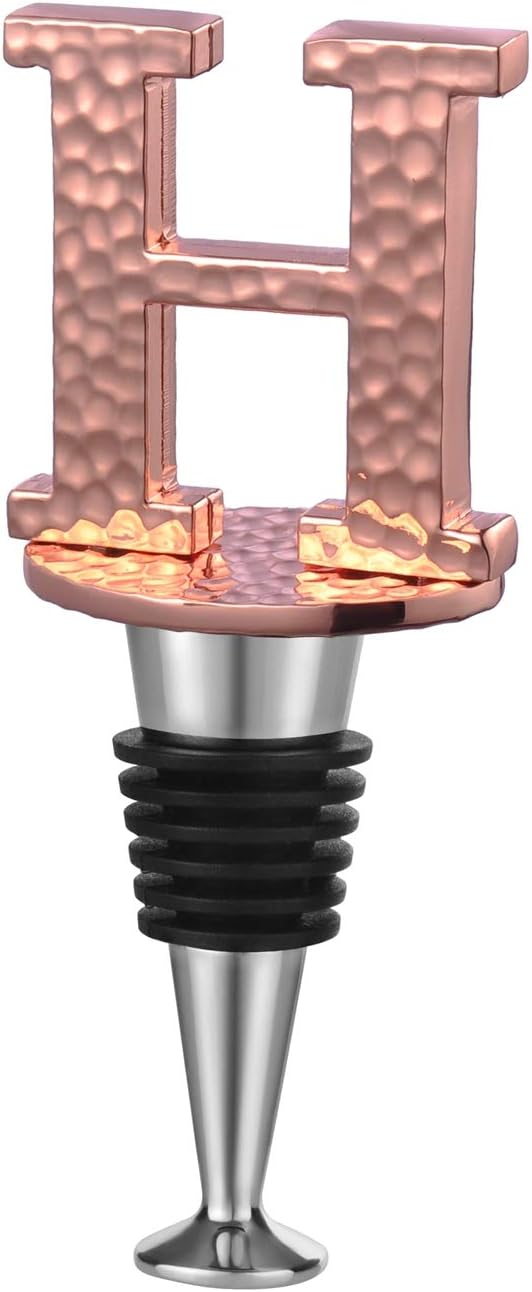 Miicol Wine Stopper, Prosecco Stopper, Wine Bottle Stopper, Personalised Champagne Stopper, Rose Gold Wine Accessories, Wine Lovers Gift, Monogram Gift, Letter H