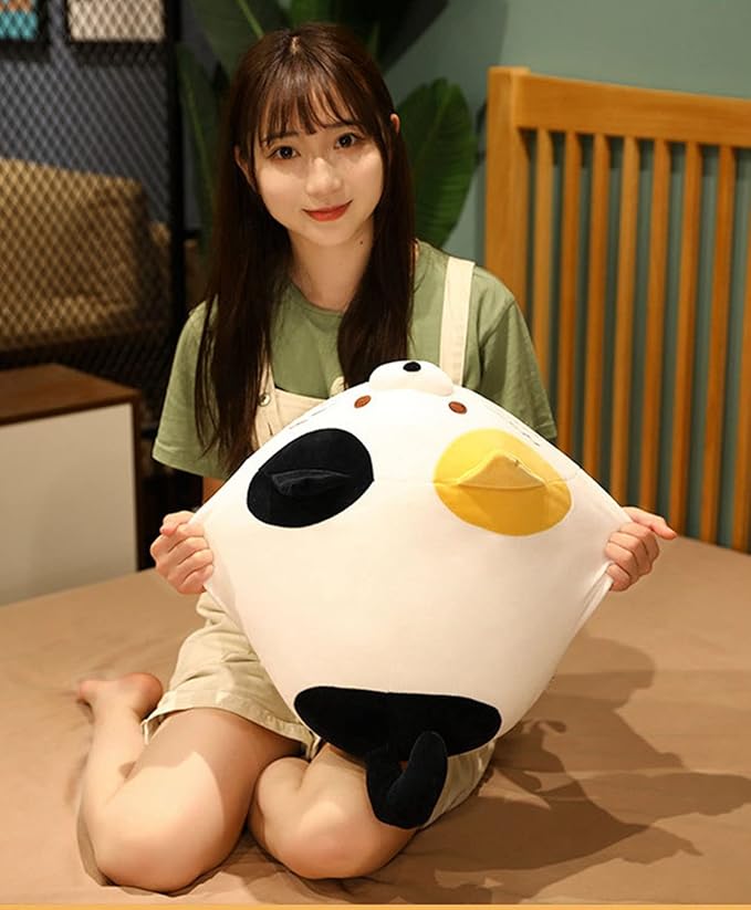 Cute Soft Tabby Cat Plush Toys - Kitten Stuffed Animals, White, 14-Inch, Hugging Cuddly Cat Doll Pillow Gift for Kids and Lovers