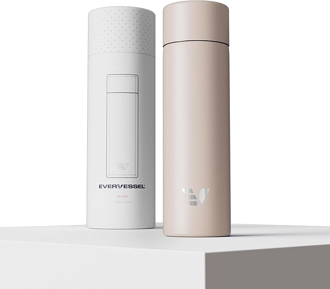 Mini Stainless Steel Water Bottle 14oz - Non-insulated | Designed for Bags | Slim, Lightweight & Stylish – Desert Beige