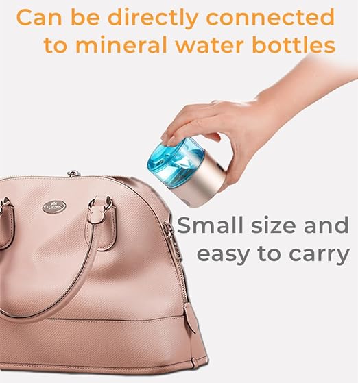 Hydrogen Water Bottle, 9000+ PPB Hydrogen Water, Food Grade Rechargeable Machine, Suitable for All Water, with Exhaust Hole, 3 Minutes and 18 Minutes Dual Mode, Gift Pack (Silver)