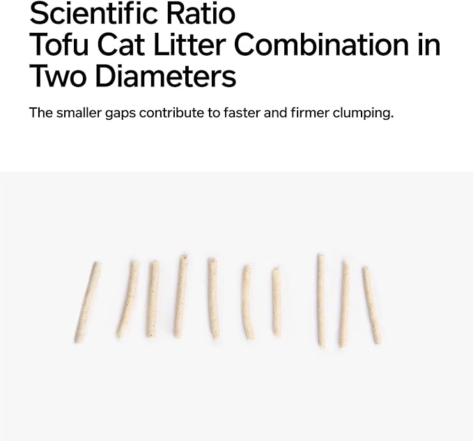 pidan Tofu Cat Litter Clumping,Flushable,Ultra Absorbent and Fast Drying, 100% Natural Ingredients Litter,Solubility in Water,Really Dust-Free,Less Scattering (5.3lb×4bags)