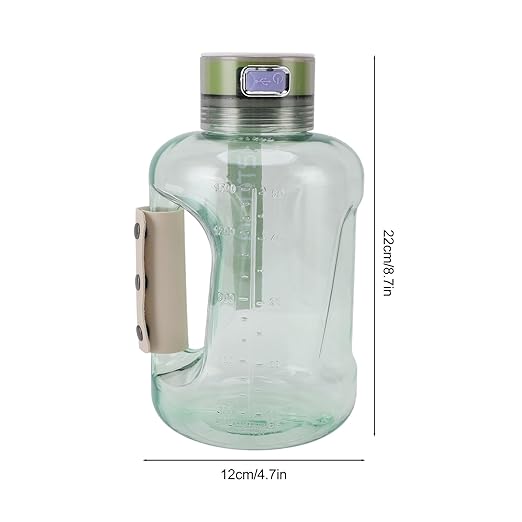 Hydrogen Water Bottle, Portable Leakproof Hydrogen Rich Water Generator, Rechargeable Sports Kettle for Family Fitness Office Travel Daily, 1.5L (Light Green)
