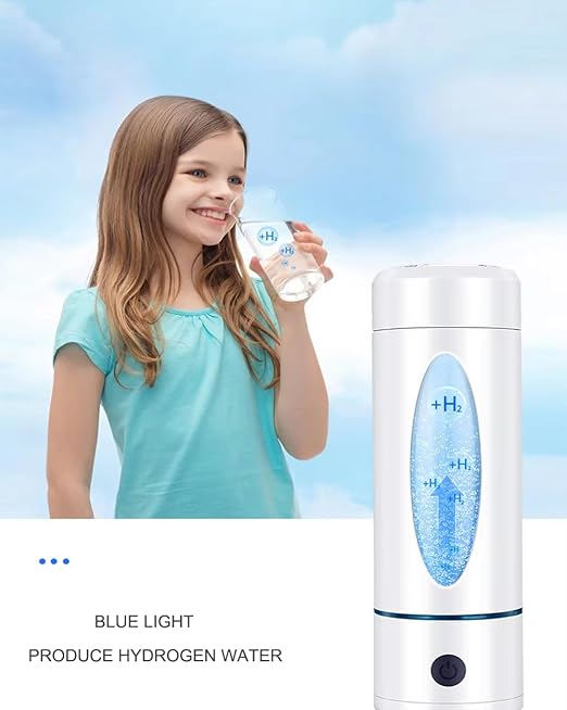 Hydrogen Water Bottle with Indicator Light, Real 4000ppb, SPE/PEM Technology, Equipped with Advanced Dirt Prevention Mode, Portable Hydrogen Water Generator with Food-Grade Material (Khaki Bag)