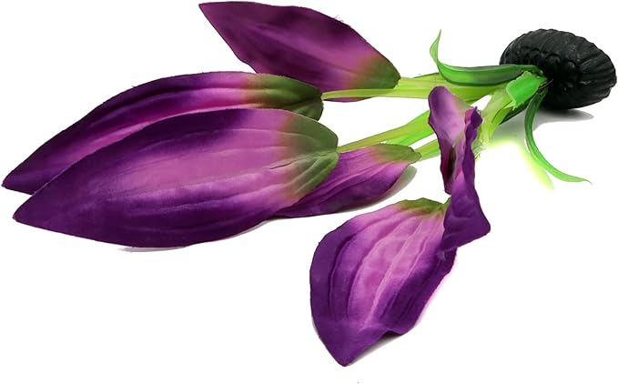 Silk Aquarium Plants for Betta Fish Tank, 2 Pcs 8 Inch Small Silk Aquarium Plant Aquatic Water Grass Decoration, Purple