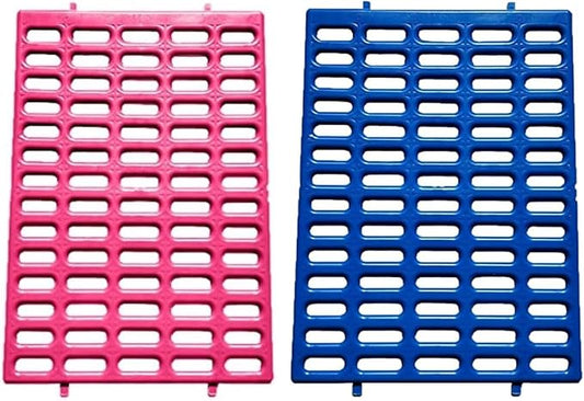 Saguaro Acres Rabbit and Small Animal Cage Resting Mat for Wire Floored Cages 2 Pack (Blue & Pink)