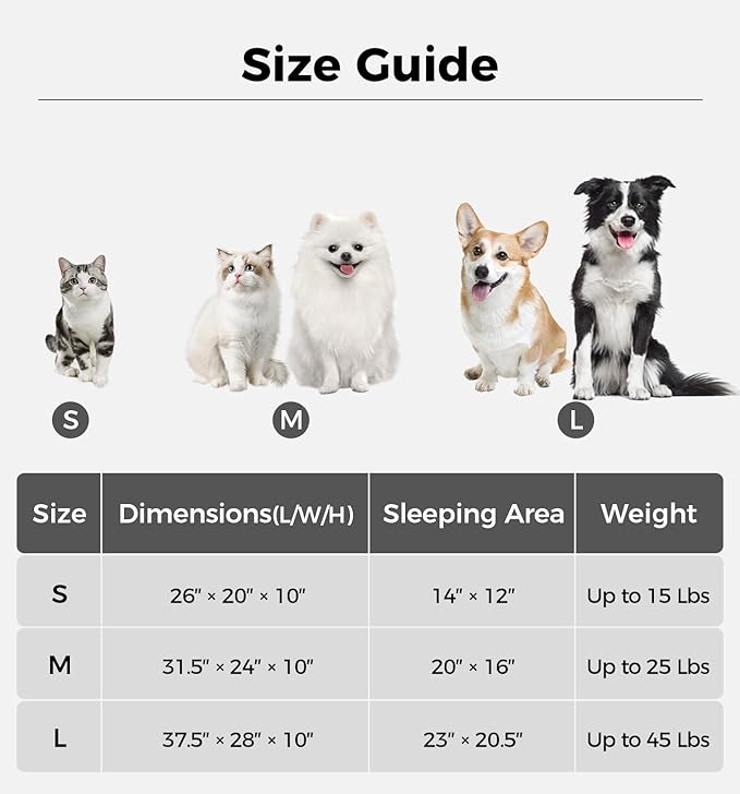 MADE 4 PETS Cat Beds for Indoor Cats, Cat Couch Bed, Soft Faux Fur Checkered Pet Sofa, Calming Fluffy Kitten Sofa with Supportive Foam, Removable Washable Cover with Non-Slip Base, White, Small