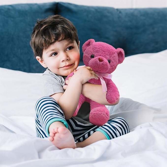 Teddy Bear Stuffed Animals 13.4" Soft Cuddly Stuffed Teddy Bear Plush Red Cute Plush Toys for Birthday Valentine’s Day Wedding Graduation Party