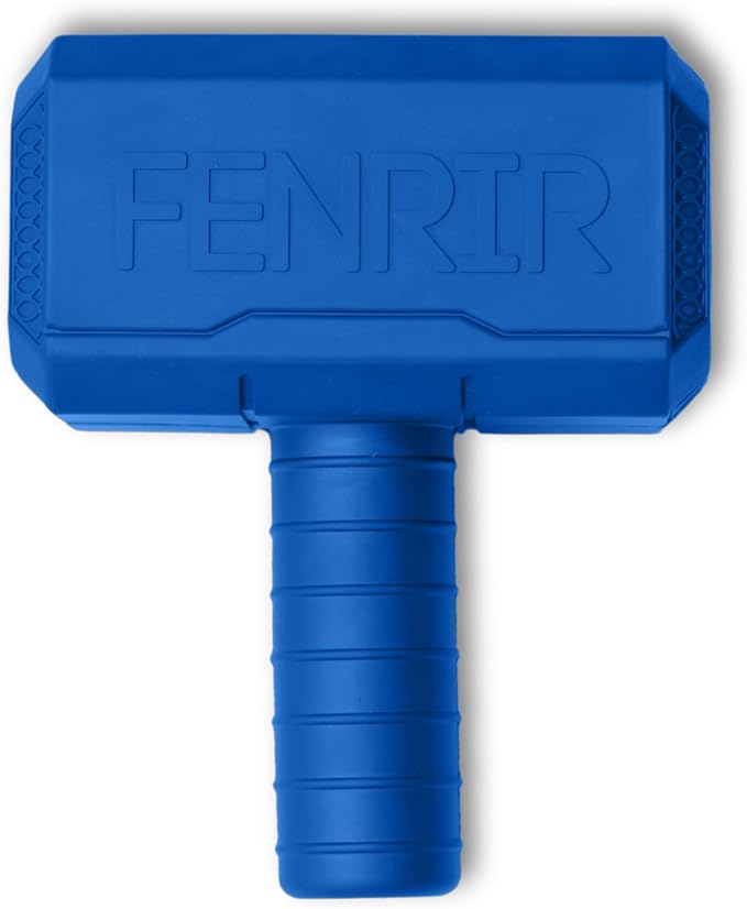 Fenrir Hammer Dog Chew Toy Strong Rubber Stuffable Enrichment Toy for Chewers (Blue, Large)