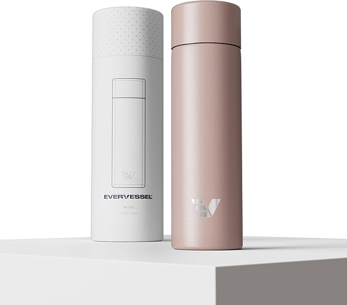 Mini Stainless Steel Water Bottle 14oz - Non-insulated | Designed for Bags | Slim, Lightweight & Stylish – Rose Pink