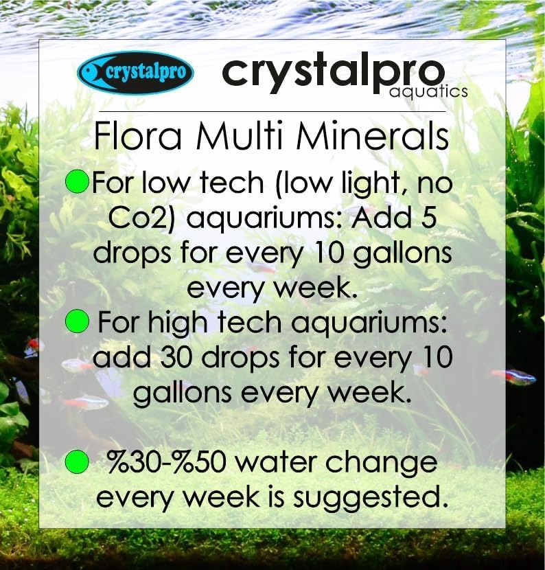 Flora Multi Minerals All in One Aquarium Plant Fertilizer - for Fast Growing Healthy Plants - Plant Food for Root and Leaf Growth- Safe for All Freshwater Livings 4.2 Oz