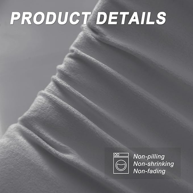 WdFour Bed Wedge Pillow, Close Off Headboard, Wall and Mattress Gap. Incline, Slanted Sweat-Proof Pillow for Neck and Back Pain Relief Anti-snoring for Comfortable Sleeping.(Gray,76Wx10Dx6H)