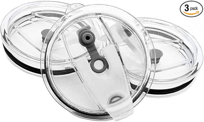 3 Packs Lids for 30oz Tumblers, Spill-proof Splash Resistant Straw-friendly Cover for Old Style Rtic, Ozark Trail 30 oz. Cups - Gray