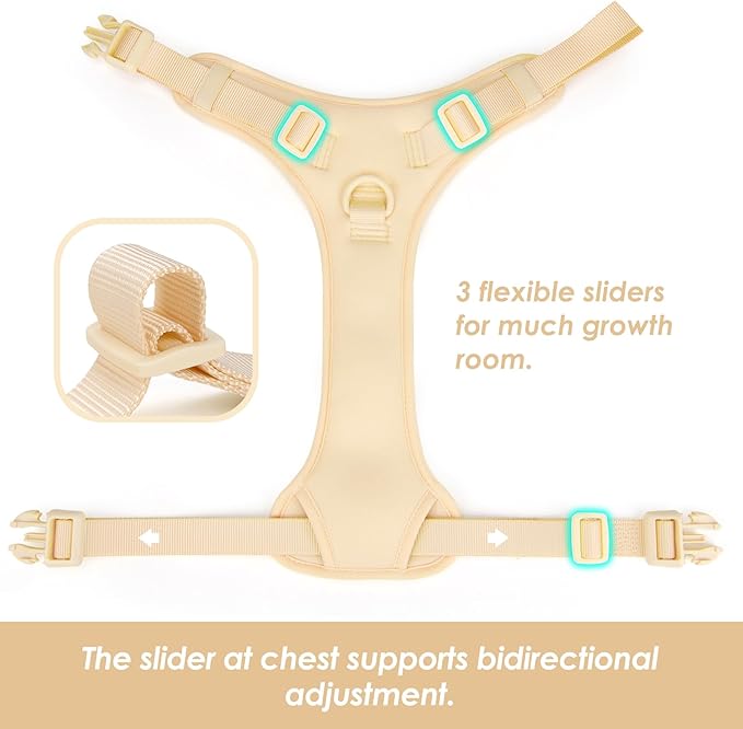 No Pull Dog Harness, Puppy Vest with Front Clip for Small Medium Large Sized Dog(Light Yellow,L)