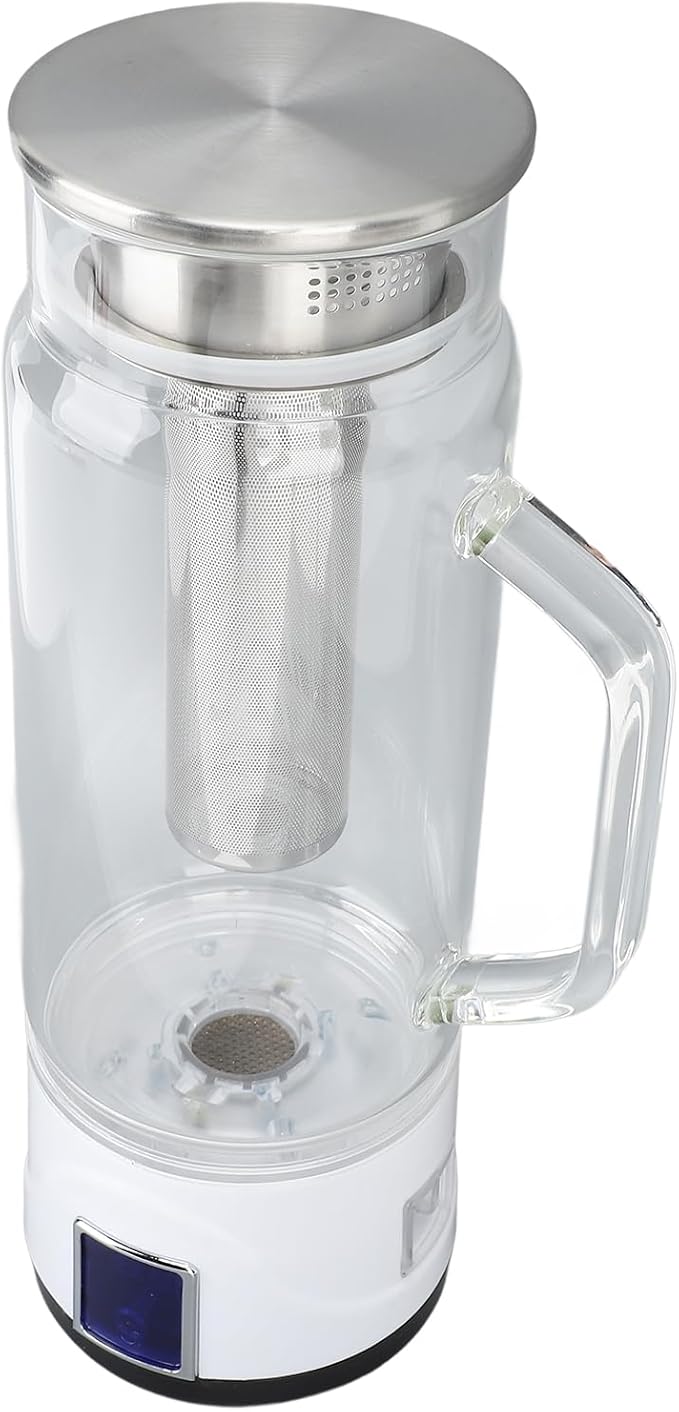 Hydrogen Water Kettle, 1000ml Rich Hydrogen Water Bottle Generator, Electrolysis Machine with Tea Infuser, Detachable Touch Switch Water Ionizer, Reducing Oxidative Stress