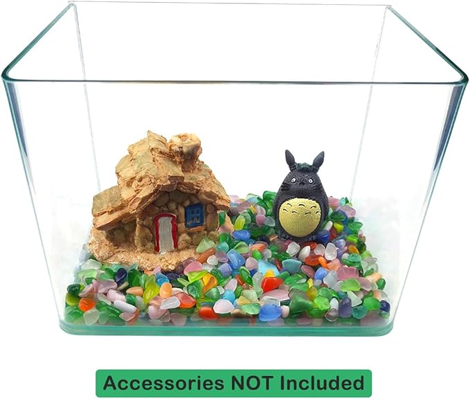 WAYBER 1 Lb/460g Colorful Pebbles Decorative Crystal Stones Sea Glass Opal Rocks Gravel Sand for Aquarium/Turtle Tank/Succulent Plants/Flowerpot/Vase Decoration (Fill 1 Cup)