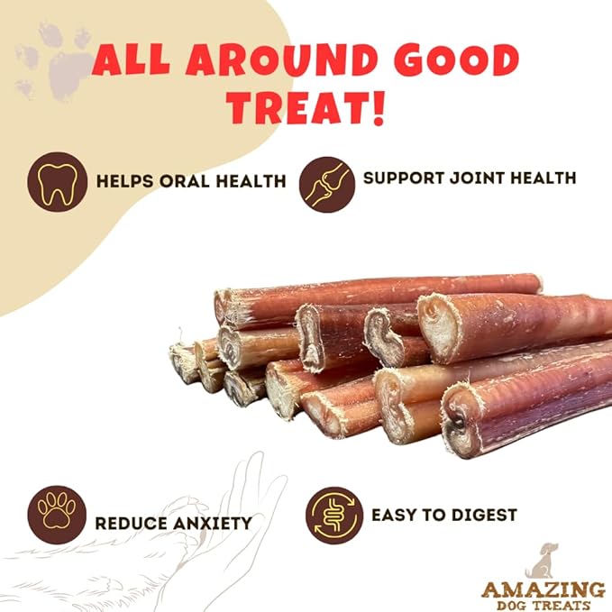 Amazing Dog Treats - 4-6 Inch Variety Bully Sticks (10 oz) - All Natural Rawhide Alternative - Long Lasting Dog Treats - No Hide Dog Chew- 100% Beef - Promotes Canine Dental Health