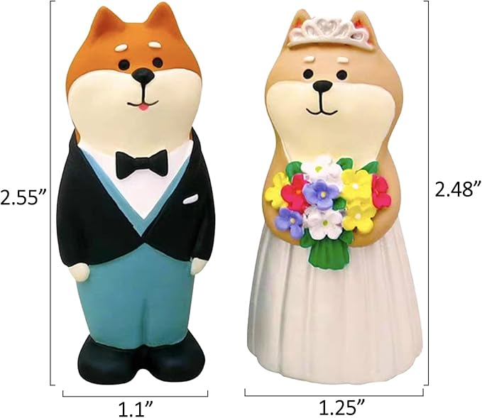Miniature Figurines Dog Figurines Cute Desk Decor Groom Bride Wedding Gifts