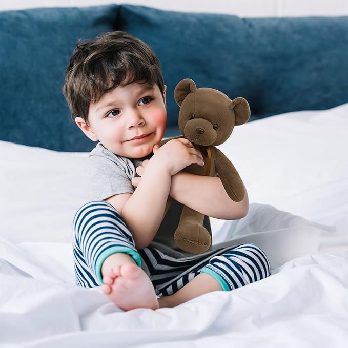 Brown Teddy Bear Stuffed Animals, 13" Soft Cuddly Stuffed Teddy Bear Plush Cute Plush Toys for Birthday Mother's Day Valentine’s Day Wedding Graduation Party Gifts for Kids