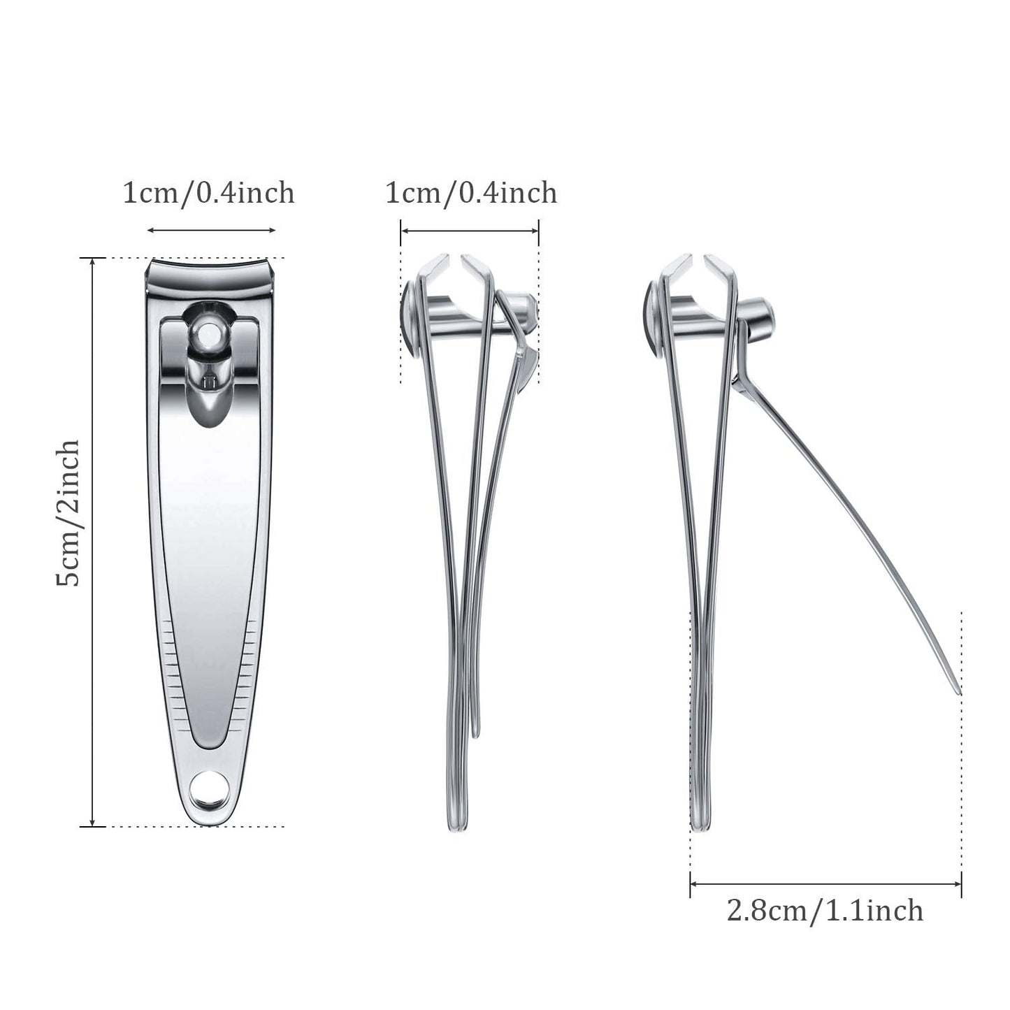 Mudder 100 Pieces Nail Clippers Set Bulk for Men Women Ultra Sharp Stainless Steel Fingernail and Toenail Clippers Flat Portable Travel Fingernails Sturdy Trimmer Pointed Pedicure Manicure Care Tool
