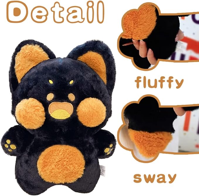 Galatee Cute Cat Plush Toy - Soft Cat Plushie Pillow Gifts for Adults and Kids (19.6" Black)