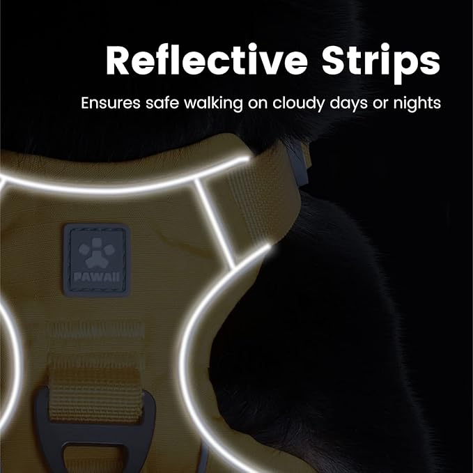 Pawaii No Pull Dog Harness with Pet ID Tag,Reflective Strips No Choke Front O Ring Breathable Mesh Adjustable Soft Padded Pet Vest with Easy Control Handle for Small Dogs