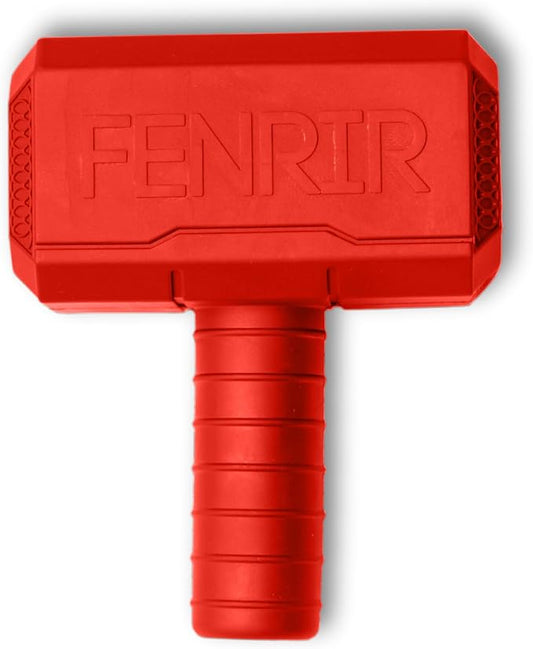 Fenrir Hammer Dog Chew Toy Strong Rubber Stuffable Enrichment Toy for Chewers (Red, Medium)