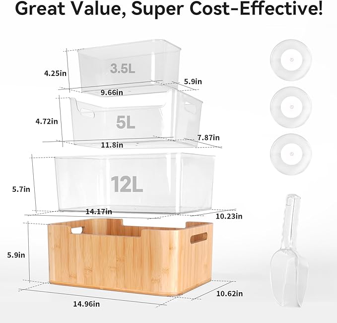 Ice Bucket Kit, 12L Capacity, Double-Layer Insulated, Keeps Ice Cold for Long Time, Includes 5L, 3.5L PET Ice Buckets, Ice Scoop, and 3 awesome colorful lights, Perfect for Parties