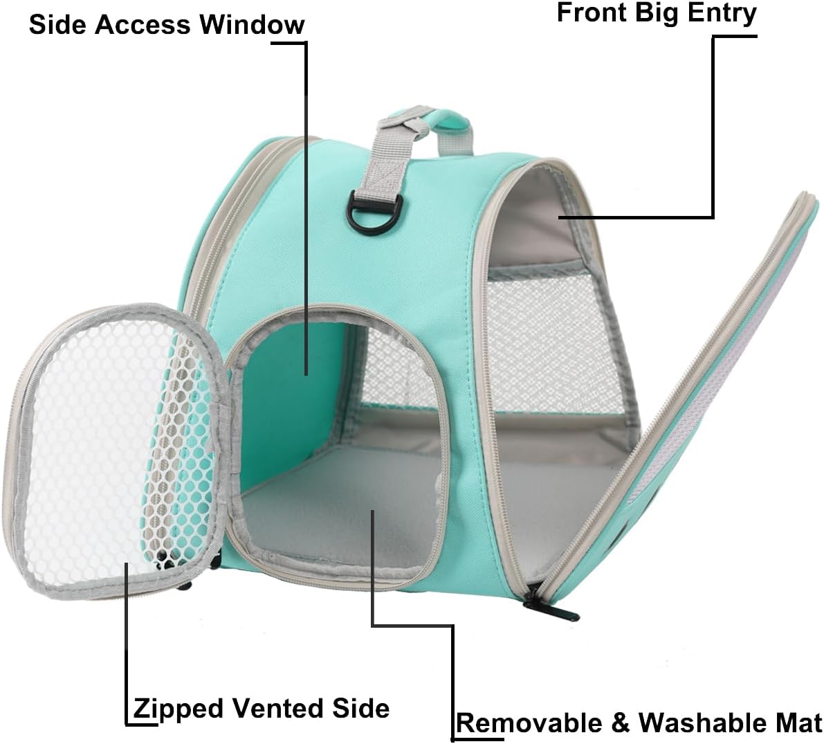 Guinea Pig Carrier,Guinea Pig Carrier for 2,Ventilation Carrier for Bearded Dragon,Reptile Travel Carrier for Lizards Sugar Glider Hedgehog Rat Parrot Birds,Airline Approved Green