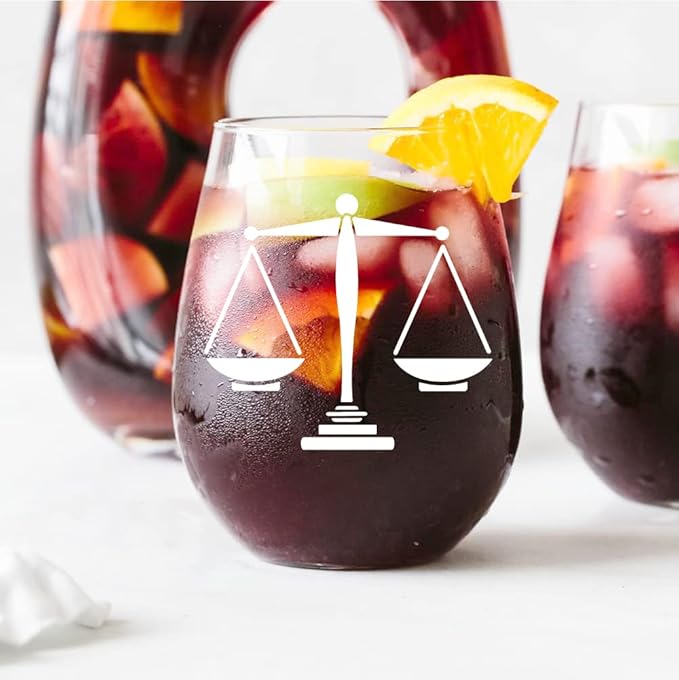 AGMDESIGN Stemless Wine Glass, 17 oz, Glass, Funny, Modern, Durable, Reusable, Hand Wash Only, Stemles, Letter Print, Wedding, Personal Use