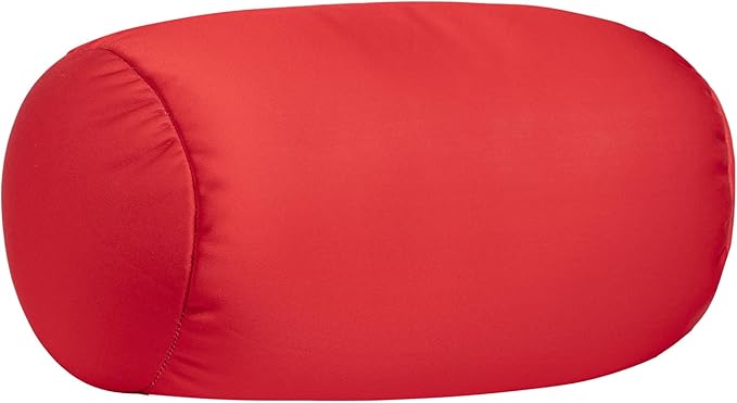 Microbead Body Pillow, Tube Microbead Bolster Bean Smooth Cool Pillow Neck Cervical Roll Pillow for Sleeping 7 x 12Inch Throw Travel Pillow (Venetian Red)