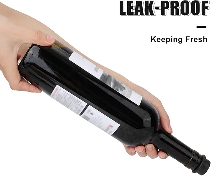 4PCS Wine Bottle Stoppers & A Wine Vacuum Saver Pump, Silicone Leak Proof Wine Stopper Sealer Plug Fit for All Standard Wine Bottles, Wine Preserver Keeps Wine Fresh