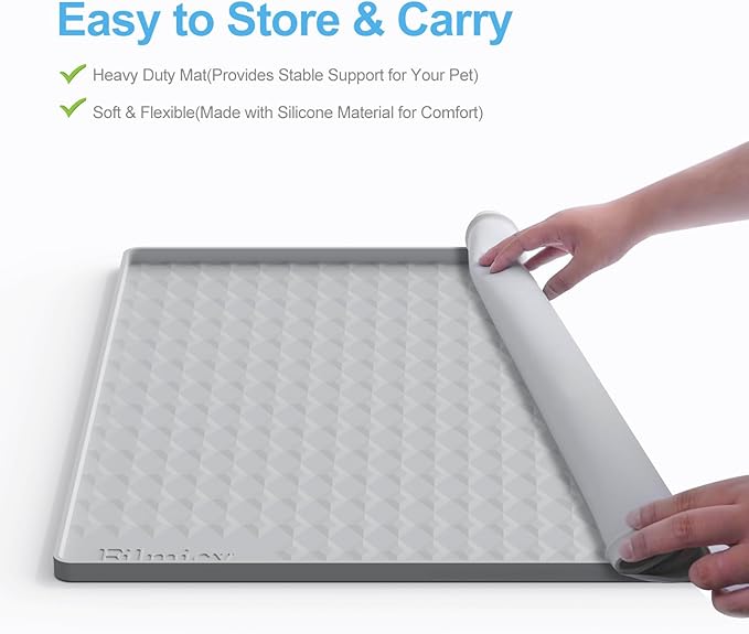 Pee Pad Holder for Dogs,Silicone Dog Puppy Pad Holder, 24 x 24 No Spill Raised Lip High Edge,Portable, Leak-Proof Mat Holder for Dog Training Pads,Square Potty Trays for Home Floor Protection