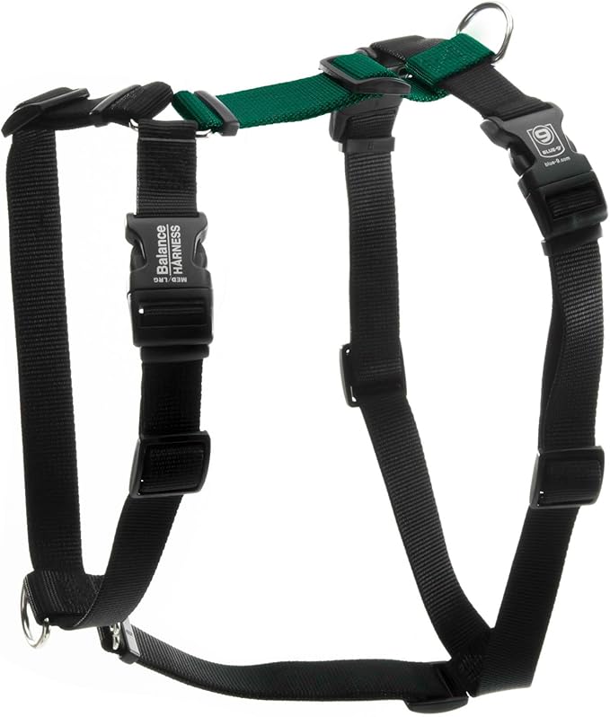 Blue-9 Buckle-Neck Balance Harness, Fully Customizable Fit No-Pull Harness, Ideal for Dog Training and Obedience, Made in The USA, Hunter Green, Extra Small