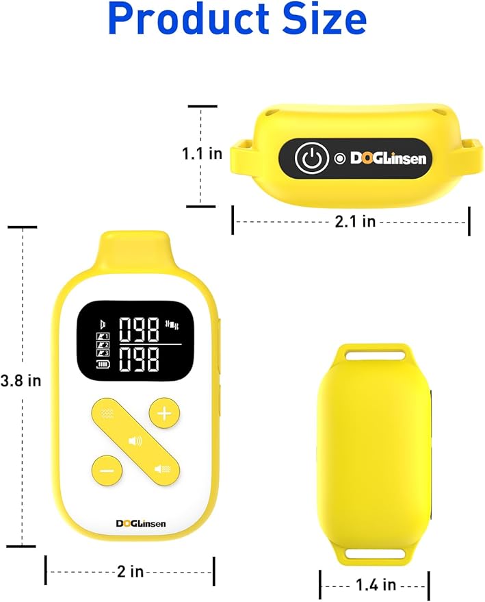 No Shock Dog Training Collar, Vibrating Dog Collar with Remote 2800Ft, Vibration Collar for Puppy Small Medium Large Dogs - No Prongs (Yellow)