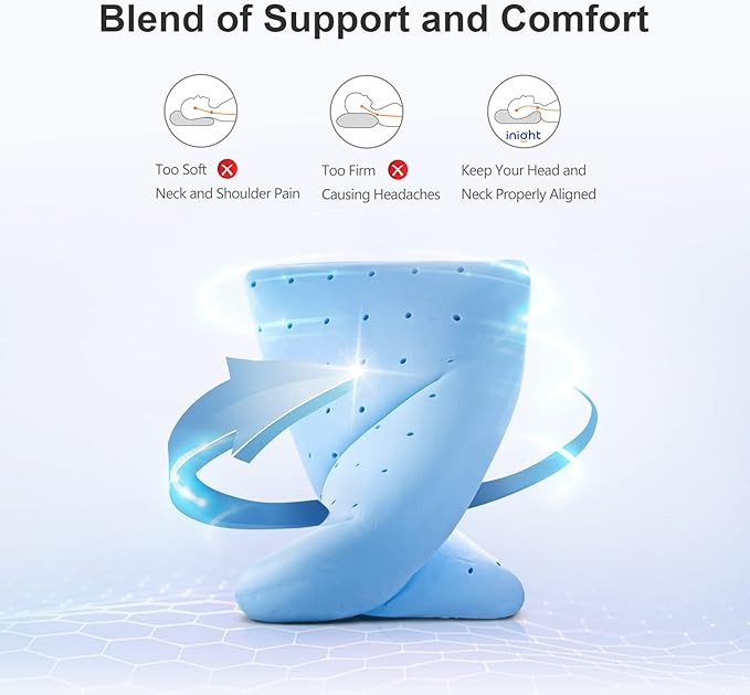 inight Memory Foam Pillow King Size, King Pillows for Back Sleepers and Side Sleepers Pillow, King Size Pillows for Sleeping, Oeko-TEX & CertiPUR-US - King Size (Pack of 1)