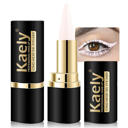 evpct Pastel Pink Long Wear Gel Eyeliner Pencils for Women, Pink White Eye Liner Pencil Pen Makeup Glide Smooth, Eye Liner Waterproof Smudge Proof, Cream Eyeliner Lipstick Set, delineador de ojos