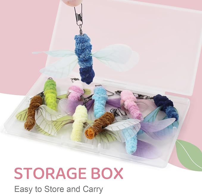 SONGWAY Insect Cat Toy Refills - 12 Pieces Bee Cat Teaser Toys, Cat Toy Wand Attachments, Cat Insect Toy, Wool Cat Toys, Interactive Cat Toys for Indoor Cats