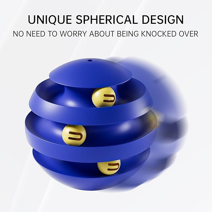 Roly-Poly Round Interactive Toy for cat,Wobbling Tumbler Toys with Bell Toy for Indoor Cats Pink Green