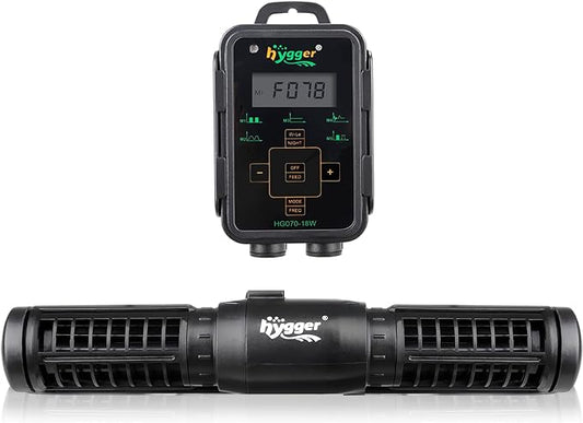 hygger Aquarium Wave Maker, Adjustable Cross Flow Pump with LED Display Controller, Magnetic DC 24V Aquarium Powerhead for Freshwater and Marine Reef Aquariums Up to 135 Gallon (18w)