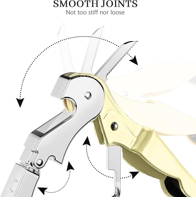 HYZ 2-Pack Wine Opener Waiter Corkscrew, Professional Wine Key for Servers, Bartender with Foil Cutter, Manual Wine Bottle Opener Double Hinged (Light Yellow)