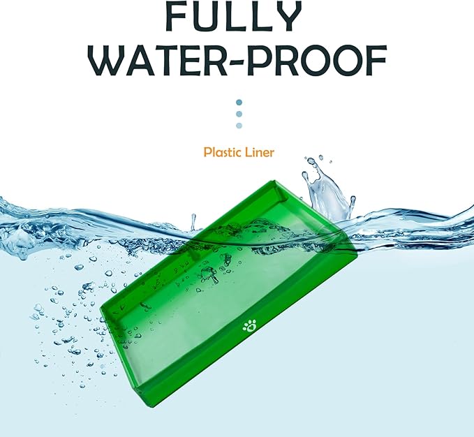 MEEXPAWS Dog Pee Pad Holder Foldable, Puppy Pad Holder Liner Base High Side, Dog Litter Box Indoor 44’’x33’’, Training Leak-Proof Easy Clean