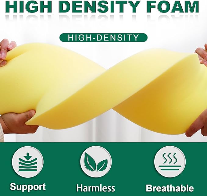 2PCS Neck Pillows for Side Sleepers, Foam Pillows for Sleeping, Head Pillow, Waterproof Faux Leather, Easy to Clean 18x8x3IN / 45x20x8CM (Grey)