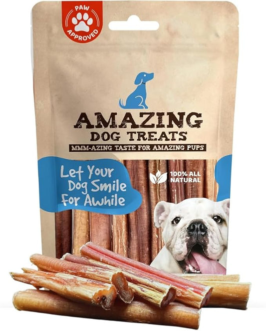 Amazing Dog Treats - 4-6 Inch Variety Bully Sticks (1 lb) - All Natural Rawhide Alternative - Premium Dog Chews - Long Lasting No Hide Chew - 100% Beef - Supports Dental Health