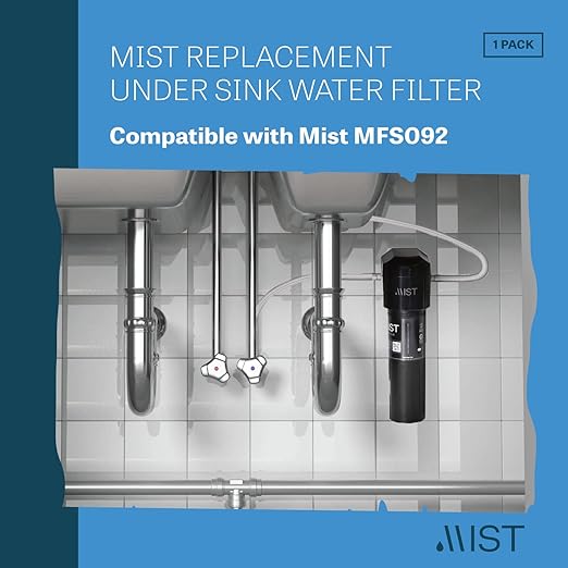 Mist Under Sink Water Filter Replacement for MFS092 Under Sink Filtration Systems, Replaces MFS092, Compatible with WFS5300A, WFC5300A,NSF/ANSI 42 Certified, 20,000 Gallon.…