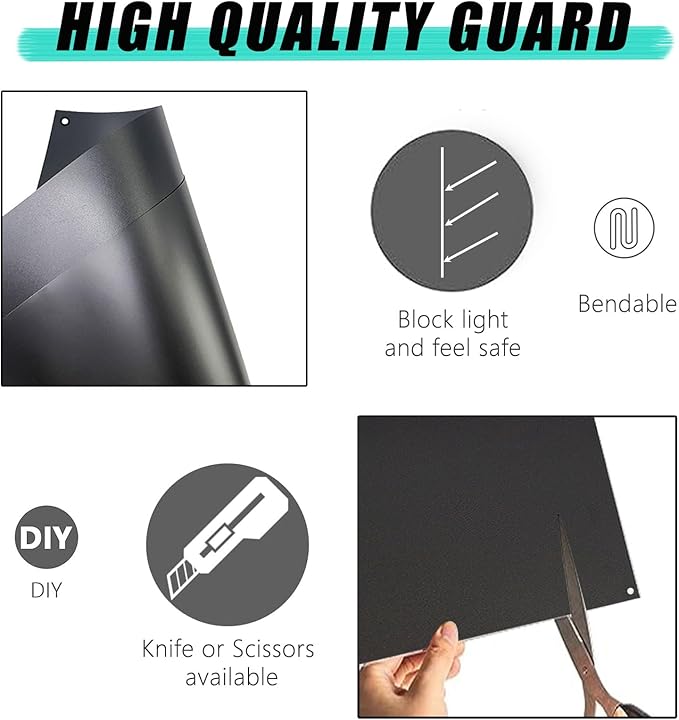 Oncpcare 6 Pack Pet Cage Liner Protection Block Light 10'' x 8.2'' Rabbit Cage Urine Guard Cage Edge Liner Guinea Pig Side Lining Habitat Siding Small Animal Cage Accessories (Black)