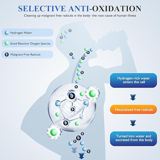 Hydrogen Rich Water Bottle, 5Min Quick Electrolysis，5000ppb Hydrogen Concentration, Rechargeable Portable Hydrogen Water Machine Generator for Home Office 290ML, ALH16B, Blue